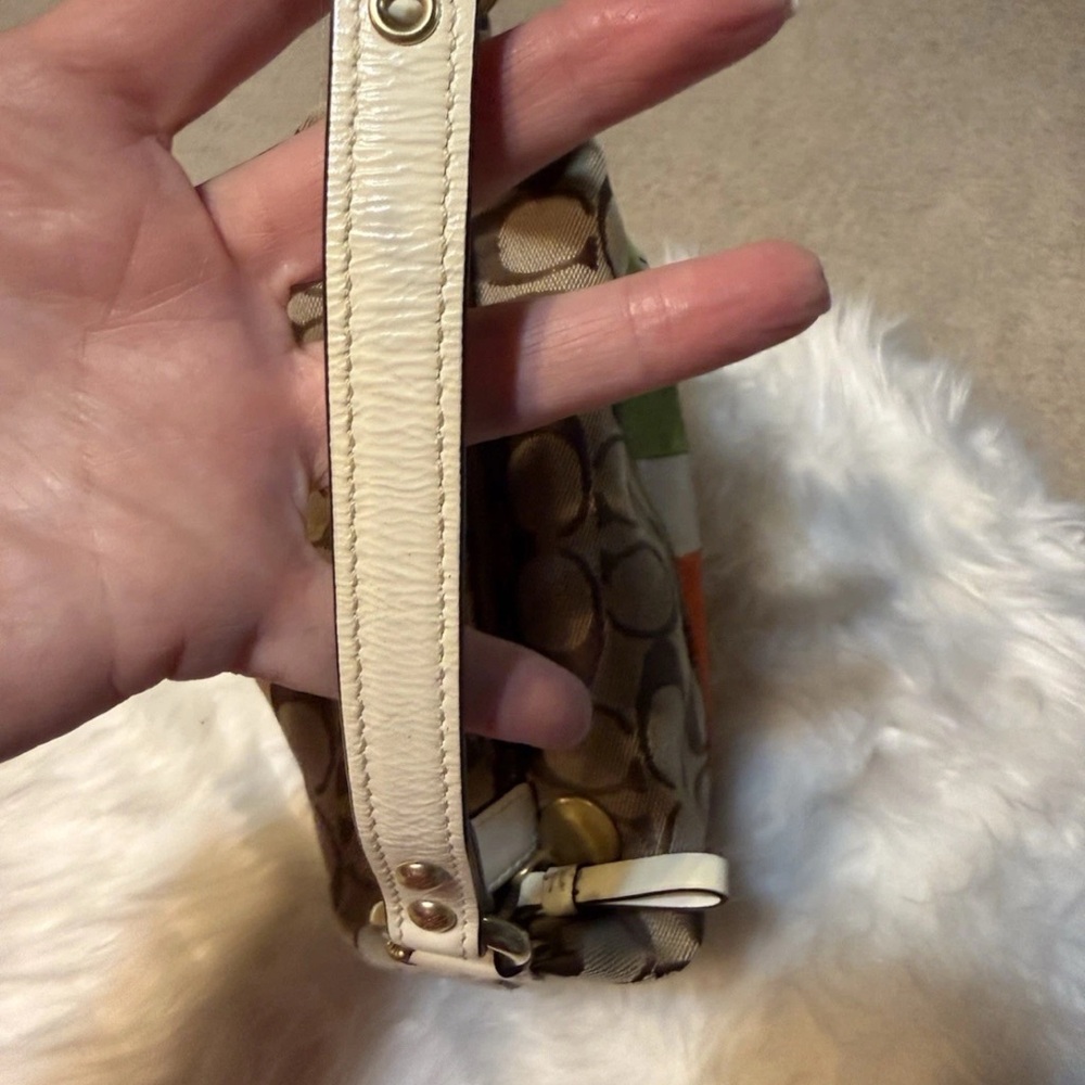 Coach Signature Canvas Shoulder Bag with Colorful Accents - Picture 11 of 12